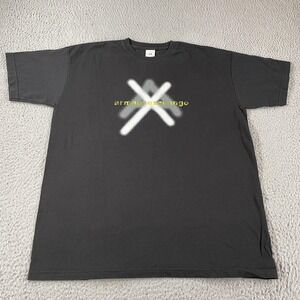 Vintage Armani Exchange Shirt Mens Large Black Spray Logo Made USA 90s